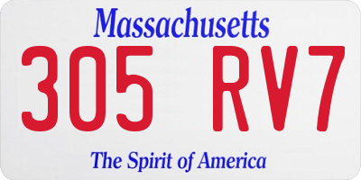 MA license plate 305RV7
