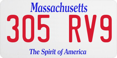 MA license plate 305RV9