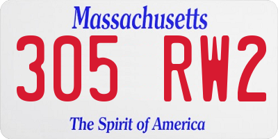MA license plate 305RW2