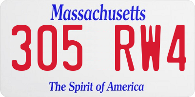 MA license plate 305RW4
