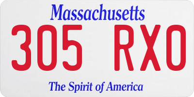 MA license plate 305RX0