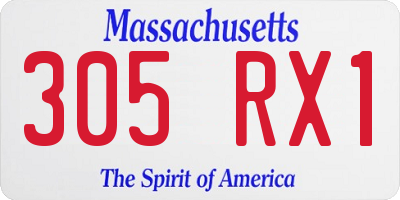 MA license plate 305RX1