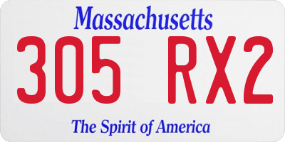 MA license plate 305RX2
