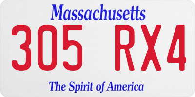 MA license plate 305RX4