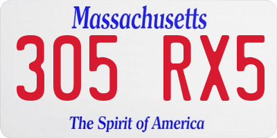 MA license plate 305RX5