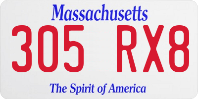 MA license plate 305RX8