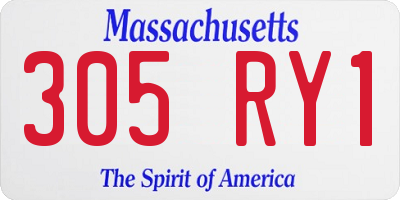 MA license plate 305RY1