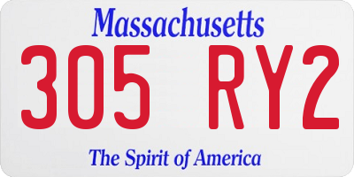 MA license plate 305RY2