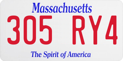 MA license plate 305RY4