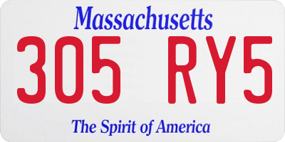 MA license plate 305RY5