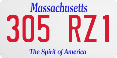 MA license plate 305RZ1