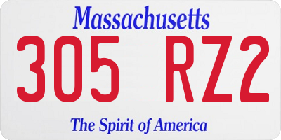MA license plate 305RZ2