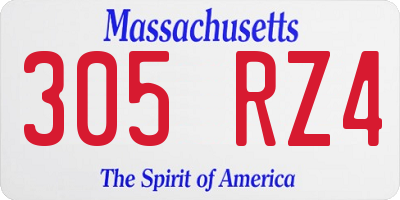 MA license plate 305RZ4