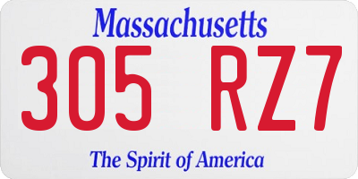 MA license plate 305RZ7