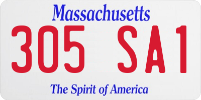 MA license plate 305SA1