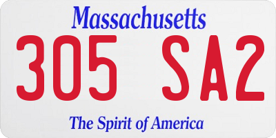 MA license plate 305SA2