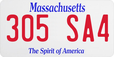 MA license plate 305SA4