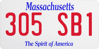 MA license plate 305SB1