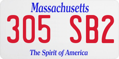 MA license plate 305SB2