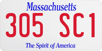 MA license plate 305SC1