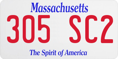 MA license plate 305SC2