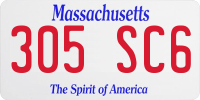 MA license plate 305SC6