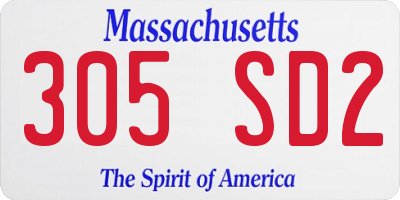 MA license plate 305SD2
