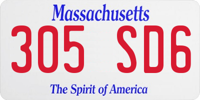 MA license plate 305SD6