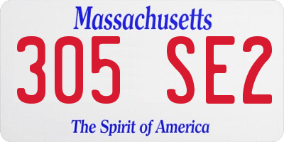 MA license plate 305SE2
