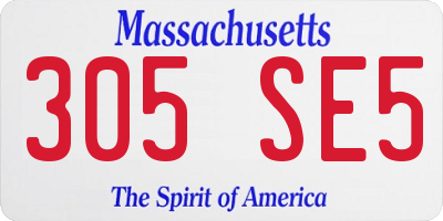 MA license plate 305SE5