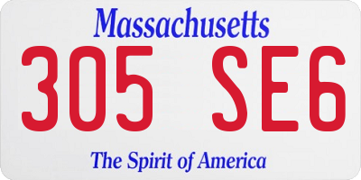MA license plate 305SE6
