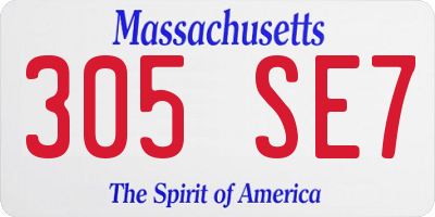 MA license plate 305SE7