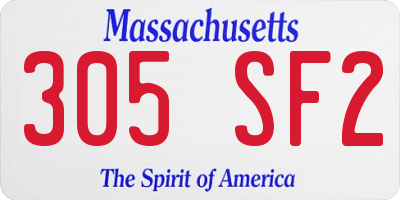 MA license plate 305SF2