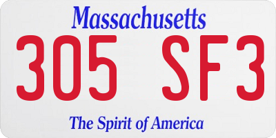 MA license plate 305SF3