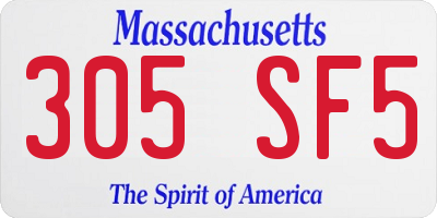 MA license plate 305SF5