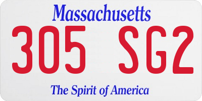 MA license plate 305SG2