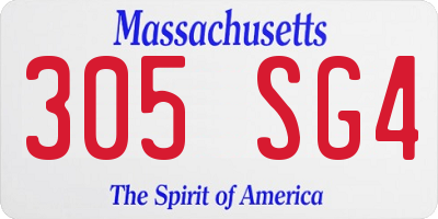MA license plate 305SG4