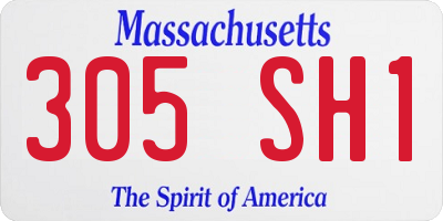 MA license plate 305SH1