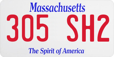 MA license plate 305SH2