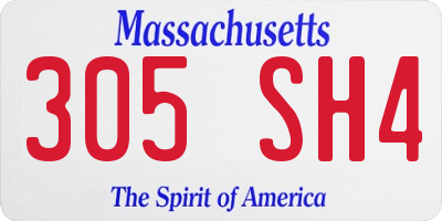 MA license plate 305SH4