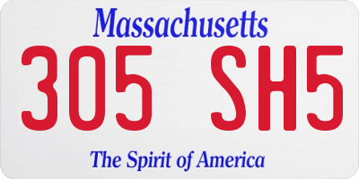 MA license plate 305SH5