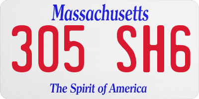 MA license plate 305SH6