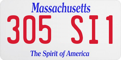 MA license plate 305SI1