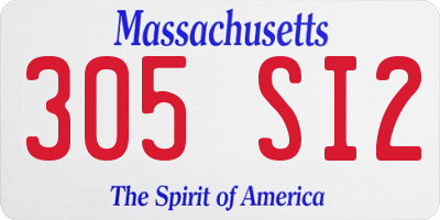 MA license plate 305SI2