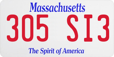 MA license plate 305SI3