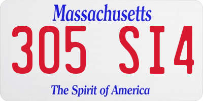 MA license plate 305SI4