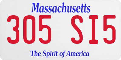 MA license plate 305SI5
