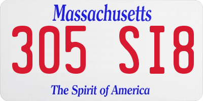 MA license plate 305SI8