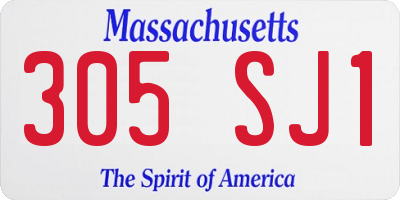MA license plate 305SJ1