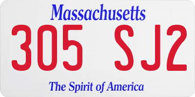 MA license plate 305SJ2